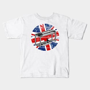 Jazz Organ UK Flag Britain Organist British Musician Kids T-Shirt